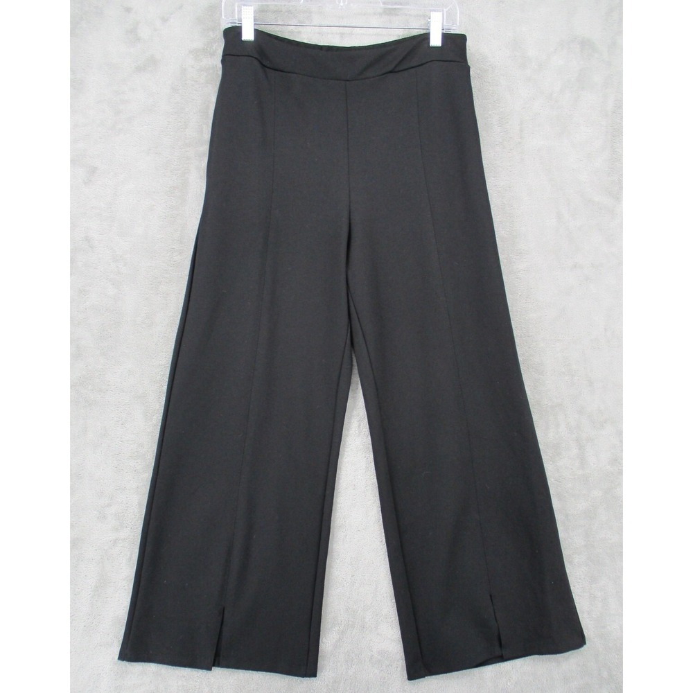 ISLE by Melis Kozan Pants Womens Size S Wide Leg Split Hem Ponte Knit Black